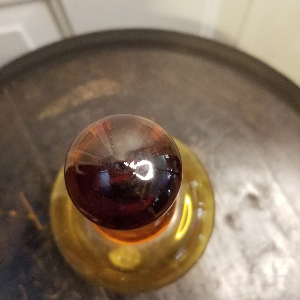 Vintage Amber Cut Glass Crystal Bell 7" - Picture 5 of 12